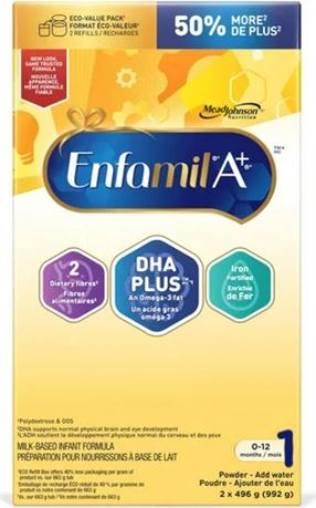 Enfamil A+, Baby Formula, Value Pack, Powder Refill, DHA