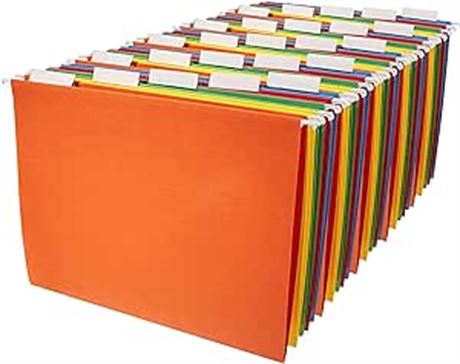 Basics Hanging Organizer File Folder, Letter Size, Assorted Colors - Pack of 25