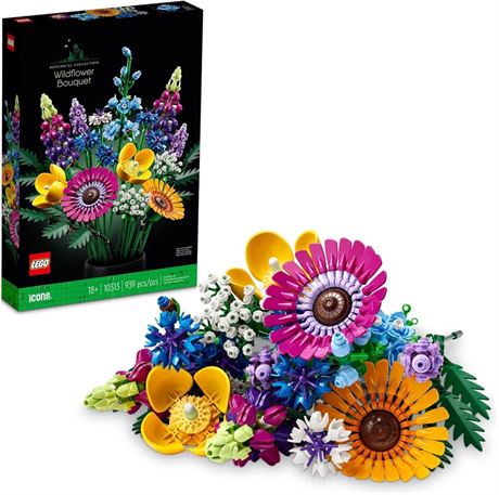 LEGO Icons Wildflower Bouquet Set - Flowers with Poppies and Lavender, 10313