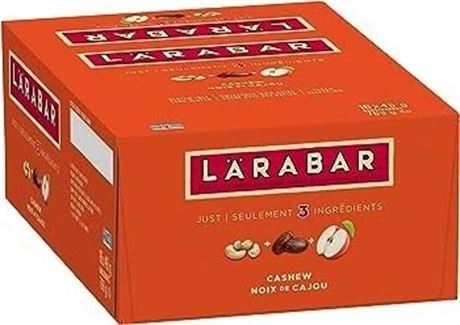 Box of 16 LARABAR Cashew health bars  3 ingredients  cashew/date/apple bb 10/23