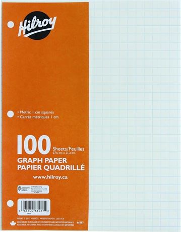 1 Pack, 100 Sheets Per Pack, Hilroy Metric Graph Refill Paper