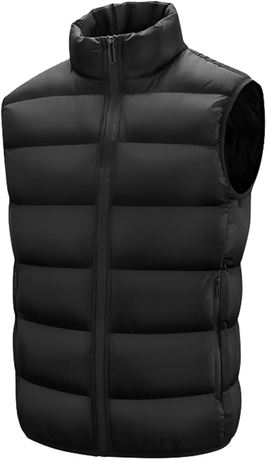 4XL - FANHANG Casual Packable Padded Lightweight Quilted Stand Collar Puffer