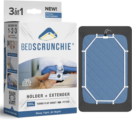 Bed Scrunchie 360 Degree Sheet Tightener Holder/Extender Straps with Fabric Grip