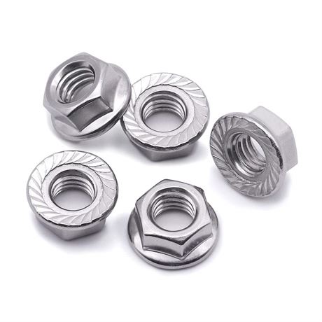 5/16-18 Serrated Flange Hex Lock Nuts, 304 Stainless Steel 18-8 Hexagon Nuts 50