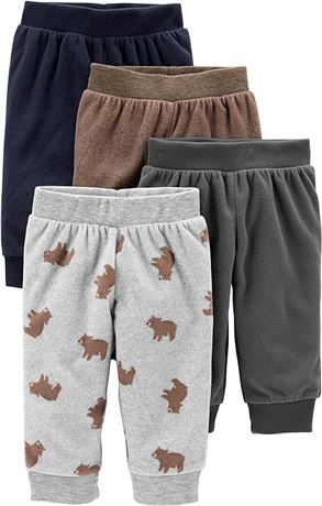 0-3M Simple Joys by Carter's Baby Boys' 4-Pack Fleece Pants