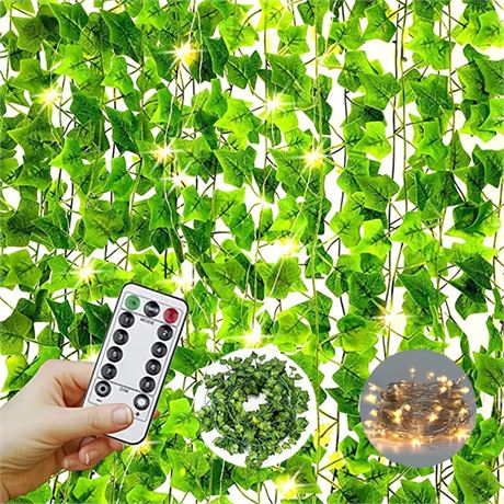 YAKESD Fake Artificial Vines, 84FT 12 Strands Hanging Ivy Garland Decorations