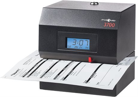 Pyramid Time Systems Heavy Duty Time Clock Document and Job Recorder, Black