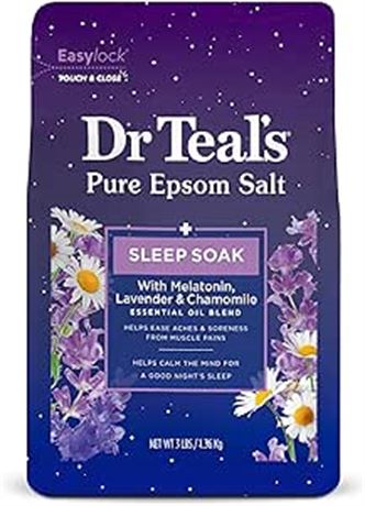Dr Teal's Melatonin Sleep SoakPure, Epsom Salt , 1.36 kg (Pack of 1)
