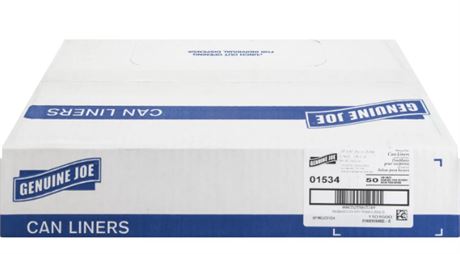 Heavy-Duty Trash Can Liners, Large Size, 45 gal, 39" Width x 46" Length x 1.50 m
