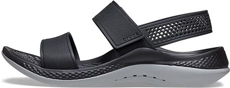 US 7 Crocs Women's Literide 360 Sandal, Black/Light Grey
