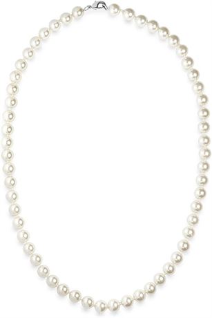 12mm KEZEF Faux Pearl Necklace Cream White Simulated Pearls Necklace for Women
