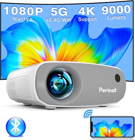 Projector with WiFi and Bluetooth, 5G WiFi Mini Projector