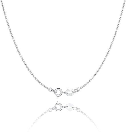 18" Jewlpire 925 Sterling Silver Chain Necklace Chain for Women Girls 1.1mm