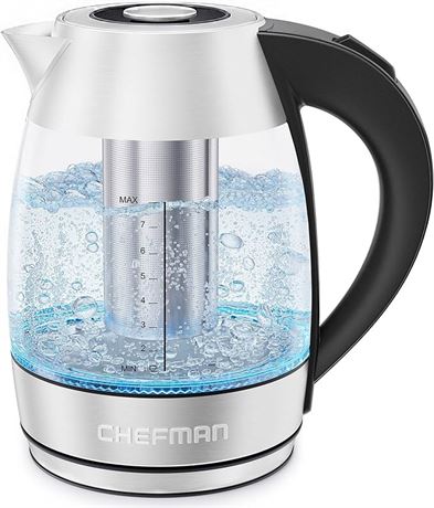 Chefman Easy-Steep Electric Tea Kettle with Infuser for Loose Leaf Tea, 1.8-Lite