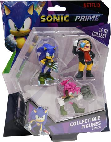 Sonic Prime Figures 3 Pack Blister, Series 1, Randomly Selected