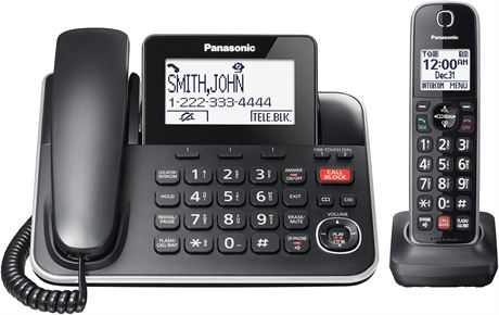 Panasonic DECT 6.0 2-in-1 Corded/Cordless Phone with Answering Machine