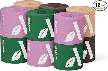 Amazon Aware 100% 3-ply Bamboo Toilet Paper, 12 Rolls