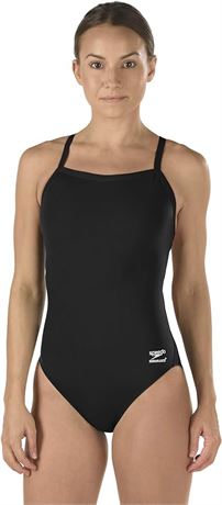 Size 34 Speedo Big Girls' Race Endurance+ Polyester Flyback Training Swimsuit
