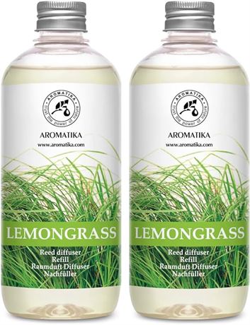 Lemongrass Diffuser Refill 1000ml (2 x 500ml) - Fresh & Long Lasting Fragrance