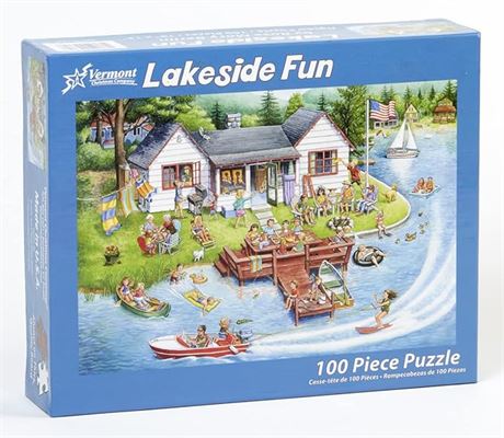 Vermont Christmas Company Lakeside Fun Jigsaw Puzzle 100 Piece