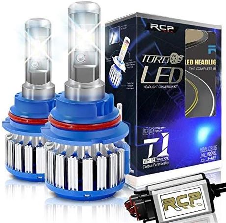 RCP 9007 HB5 LED Headlight Bulbs Conversion Kits with Canbus 80W 7200Lm 6000K