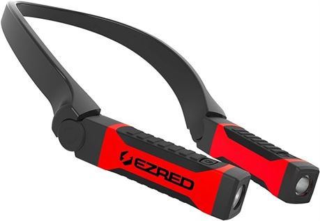 EZRED Bright NK10 Anywear Neck Light for Hands-Free Lighting, Red and Black