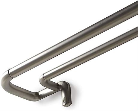 Umbra Twilight Double Black Out Window Curtain Rod 48 to 88”, Nickel