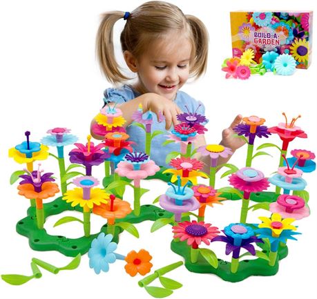 Garden Flower Toys for 4-6 Year Old Girls Flower Garden Building Set 98 PCS Arts