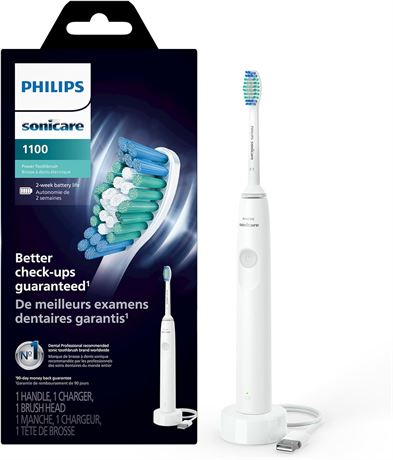 Philips Sonicare 1100 Power Toothbrush, Rechargeable Electric Toothbrush, White