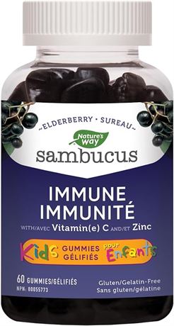 Nature's Way Sambucus Immune Cold and Flu Care Elderberry Gummies