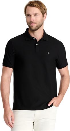 XL - Izod Mens Advantage Performance Short Sleeve Solid Polo, Black