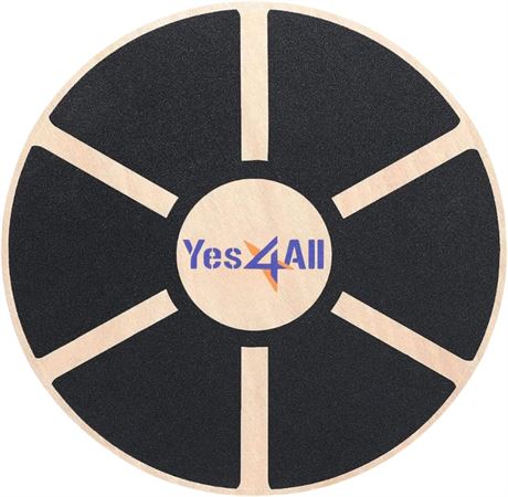 Yes4All Wooden Wobble Balance Board - Round Balance Board/Stability Board