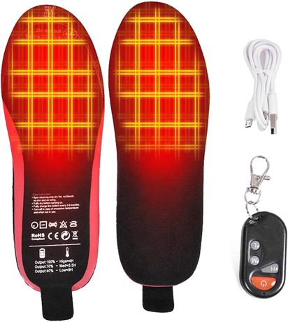 Heated Insoles, Rechargeable Heated Insole with Remote Control Foot Warmer