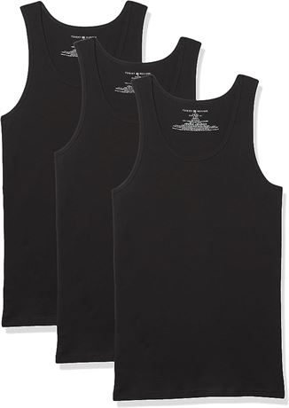 Tommy Hilfiger Mens Undershirts Multipack Cotton Classics A-Shirts (Black S)