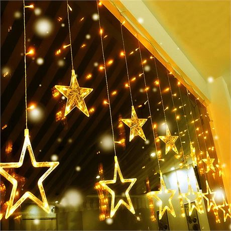 Quntis 138LEDs 12 Star Curtain Lights