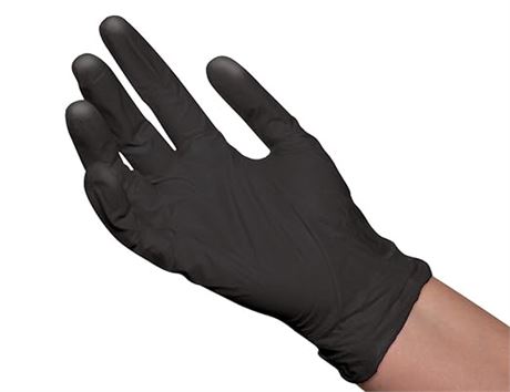 BaBylissPRO Reusable Black Satin Latex Gloves- Small, 10 per box