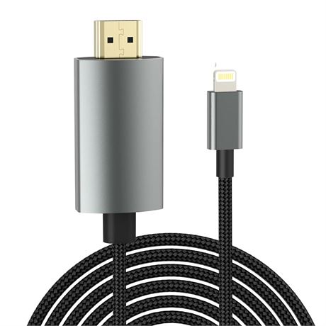 6.6 FT Lightning to HDMI Digital AV Adapter, HDTV Cable Compatible with iPhone