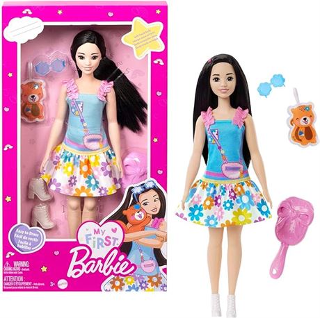Barbie My First Preschool Doll, Renee with 13.5-inch Posable Body & Black Hair