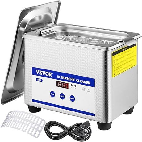 VEVOR 0.8L Professional Ultrasonic Cleaner 304 Stainless Steel Digital Lab Ultra