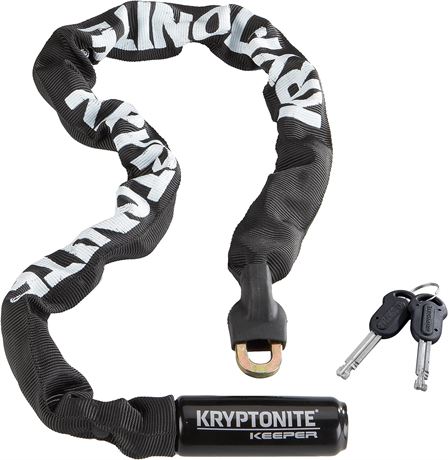 Kryptonite Keeper Integrated Chain Bicycle Lock, 85cm, Black
