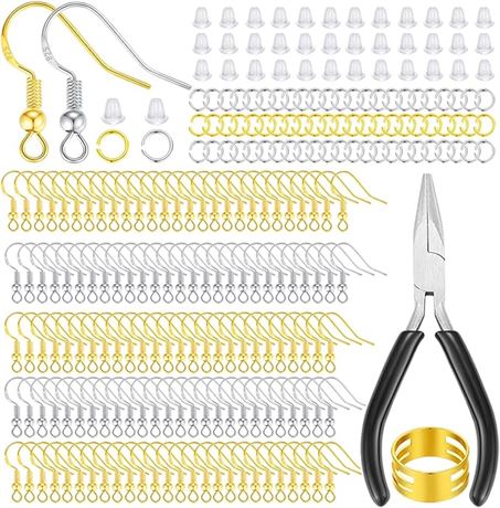 MAIBAOTA Earring Hooks for Jewelry Making, 602 Pcs Earring Making Supplies, 925