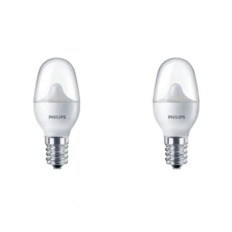 Philips LED C7 E12 0.5W Capsule Energy Saving Light Bulb, Soft White (2700K) 2-P