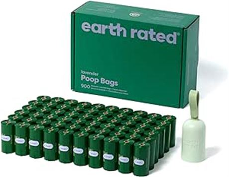 900 bags Earth Rated Dog Poop Bag Holder with Dog Poop Bags Rolls, New Look