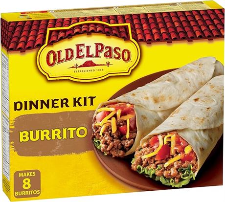 Old El Paso Burrito Dinner Kit, Box Includes 8 Soft Tortillas, Mild Burrito Sauc