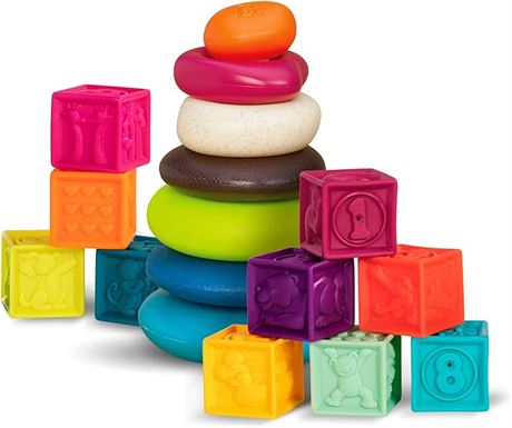 B. toys- B. Baby –Baby Blocks & Stacking – 10 Numbered Blocks & 5 Colorful Rings