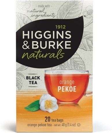 Higgins & Burke ORANGE PEKOE Tea, 20 Count