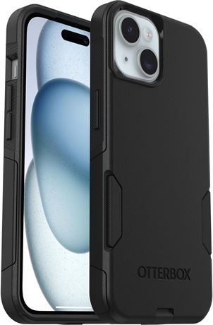 iPhone 15, iPhone 14, and iPhone 13 OtterBox Commuter Series Case - BLACK, slim