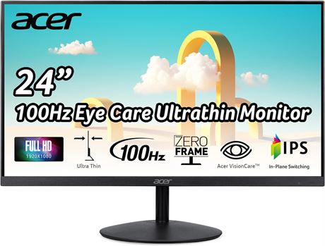 Acer ‎SB2 23.8" FHD 1920x1080 IPS 100Hz 1ms Ultrathin Monitor with AMD FreeSync