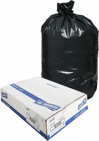 50-Pack Genuine Joe Heavy Duty Low-Density Puncture Resistant Trash Bag, 45 gal
