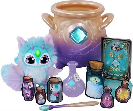 Magic Mixies Magical Misting Cauldron with Interactive 8 inch Blue Plush Toy